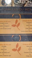 Le Galion menu