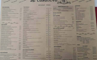 Casanova menu