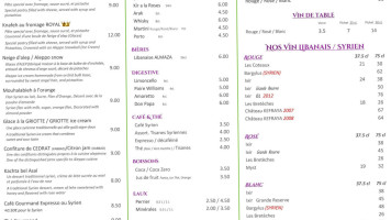 Delices D'Alep menu