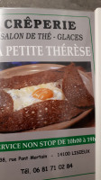 La Petite Therese menu