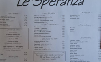 Hôtel Le Spéranza menu