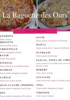La Baguette Des Ours menu