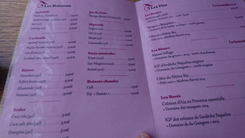 Pointe de Reve menu