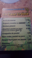 La Case Creole menu