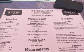 Le Patio D'antoine menu