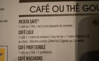 La Pataterie menu