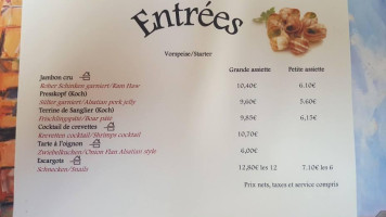 Au Rouge d' Ottrott menu