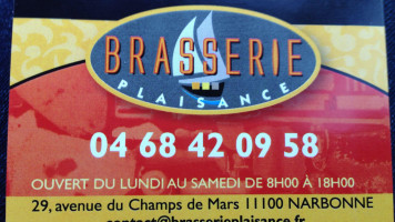 Brasserie Plaisance food
