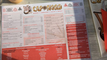 Cap Nord menu