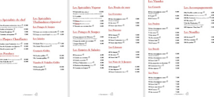 Le Bambou menu