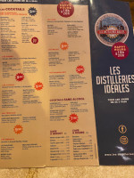 Les Distilleries Ideales menu