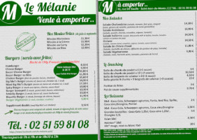 Le Melanie menu