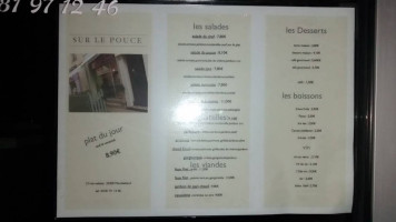 Sur Le Pouce menu