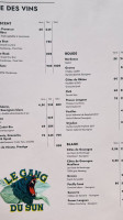 Sunset Café menu