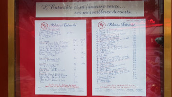 Le Relais De L'entrecôte menu