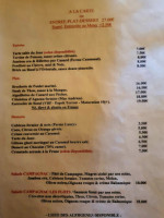 Campagnac Du Causse menu