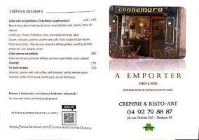 Connemara, Creperie celtic & Resto-Art menu