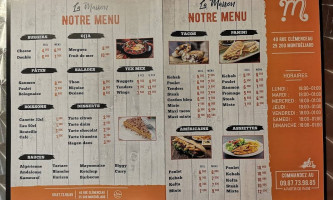 Pizza La Maison menu