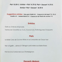 Le Bistrot B menu