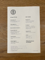 Cafe Eriu menu