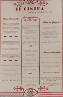 Le Cintra menu