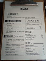 Raugi Glacier Pizzeria menu