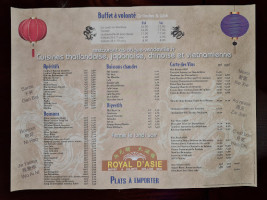 Royal D'asie menu