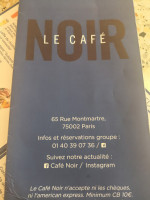 Cafe Noir menu