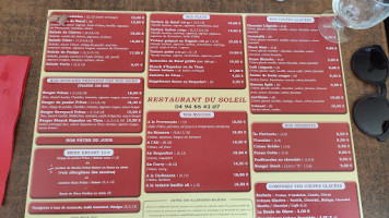 Snack du Soleil menu