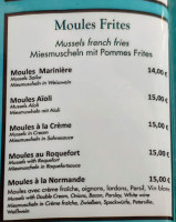 Les Voiliers menu