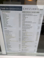 Chez Janie menu