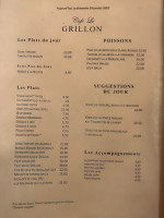 Le Grillon menu