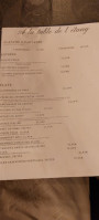 A La Table De L'etang menu