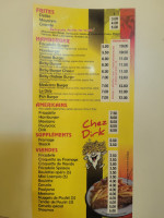 Friterie menu