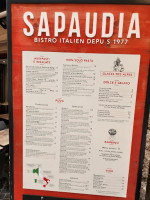 Le Sapaudia menu