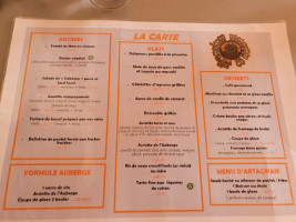 Auberge De Fources menu