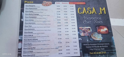 Casa M menu