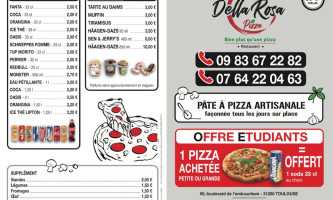 Della Rosa Pizza Pont Jumeaux menu