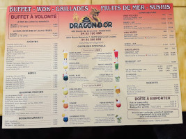 Le Dragon d'Or menu