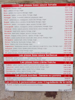 M Pizza menu