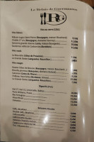 Auberge du Relais de Guermantes menu