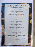 L'Antre Deux Verres menu