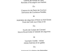 La Pointe du Cap Coz menu