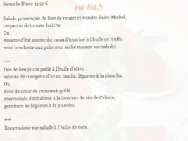 La Dinée du Viguier menu