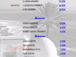 La Goulette Zmen menu