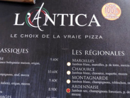 Pizzeria L'antica menu