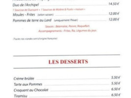 Les Quatre Vents menu