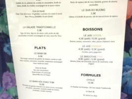 Nest Paris menu