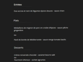 Midi a l'Ombre menu