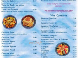 Les Jardins d'Agadir menu